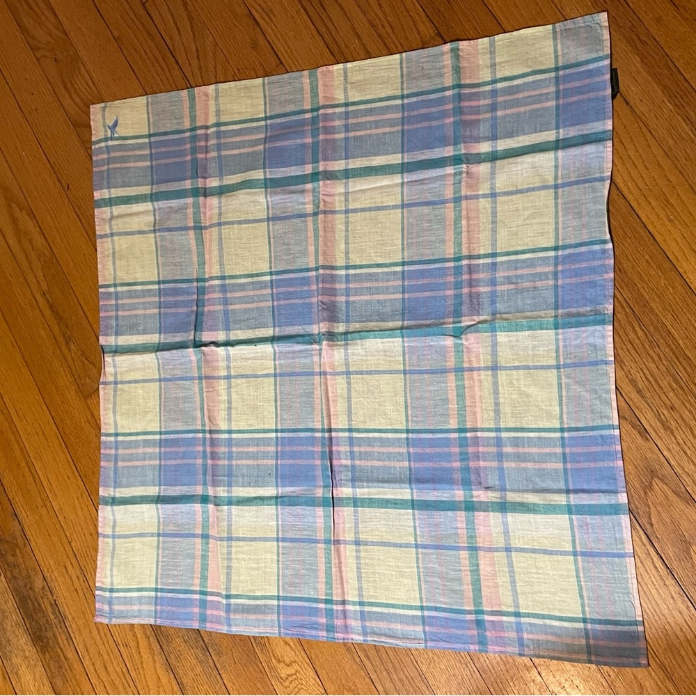 Vintage Eddie Bauer Plaid Pastel Scarf, cotton
